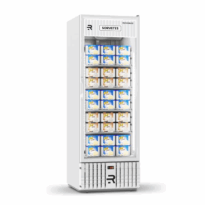 Visa Cooler SORVETES 570 LITROS AR FORÇADO -22 C INTERNO E EXTERNO BRANCO PORTA DE VIDRO